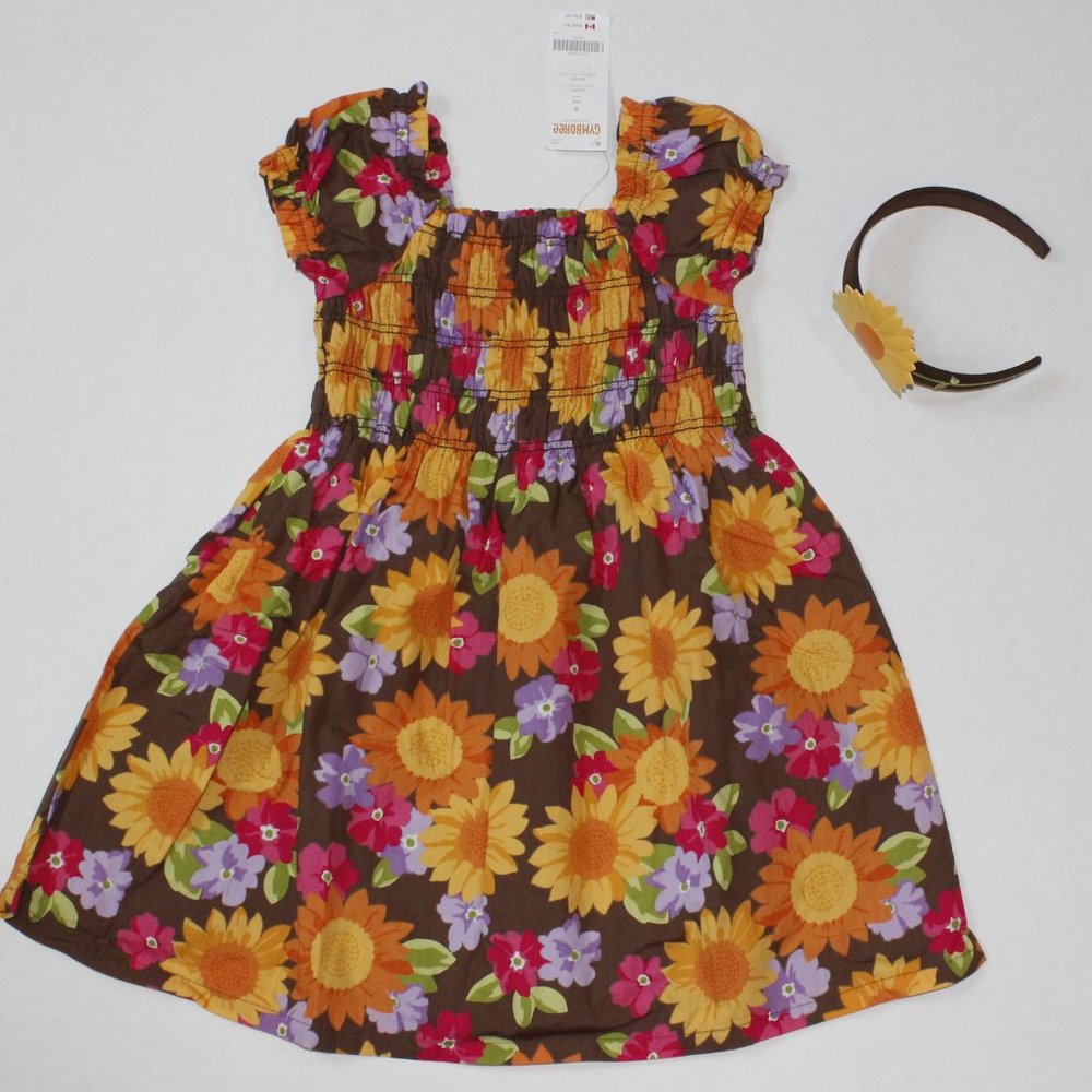 NWT Gymboree size 4 dress headband set Sunflower Smiles
